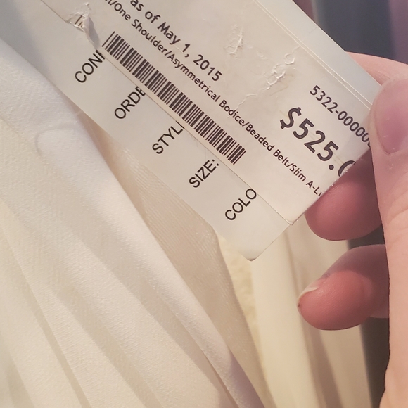 Destiny, Chiffon, One Shoulder, A-Line Lace and Polyester Formal Bridal Gown - Picture 7 of 10